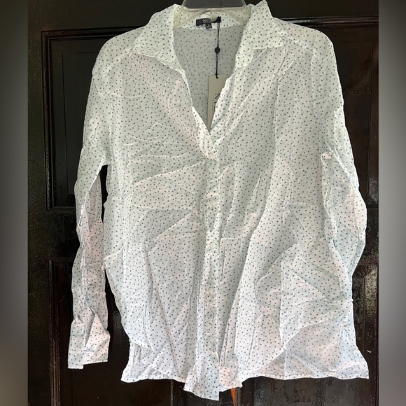 NYDJ Cotton Button Up Blouse - Picture 1 of 4